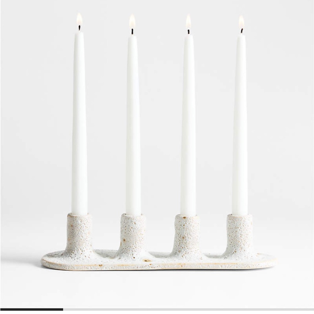 CRATE&BARREL NWT ema ceramic 4 taper candelabra
